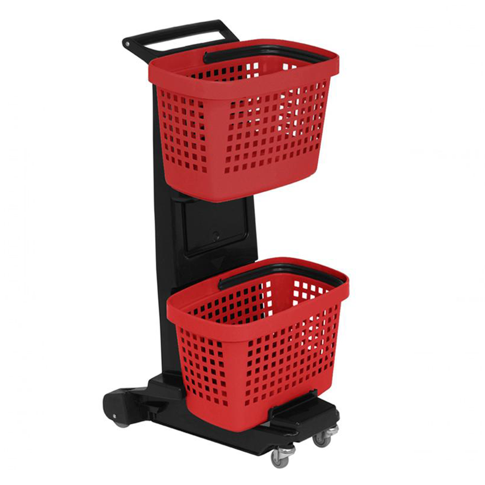 Suport mobil pentru 2 cosuri supermarket