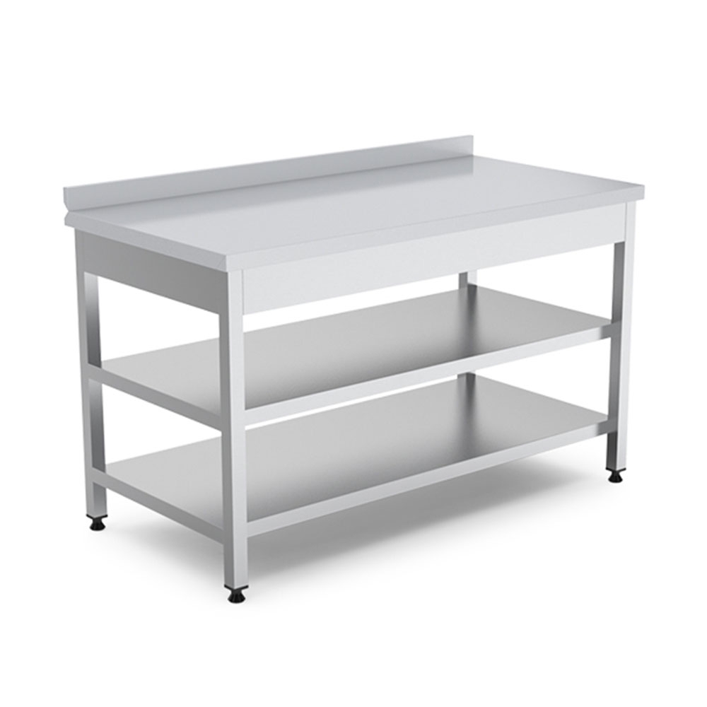 Masa de lucru inox cu polita intermediara si inferioara 80*70*85