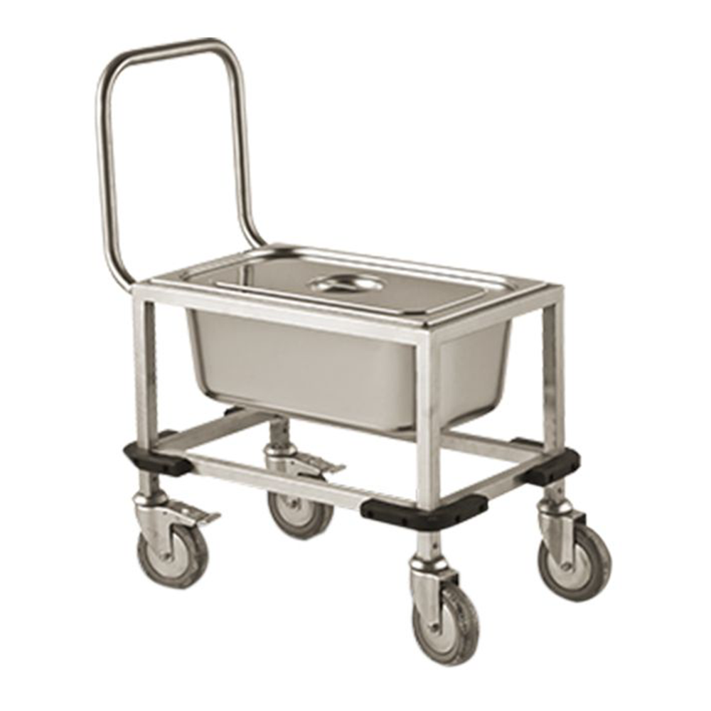 Carucior inox pentru faina si zahar