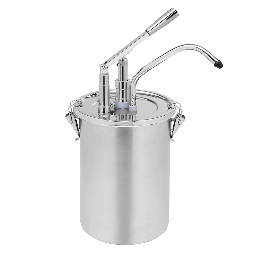 Dozator din inox cu pompa pt ketchup/mustar/maioneza 4.5 lt