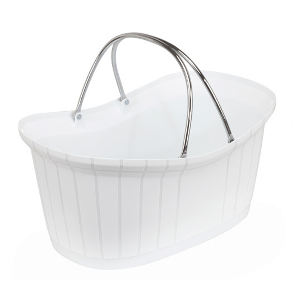 Cos lux cosmetice cu 2 manere - 12 lt, alb