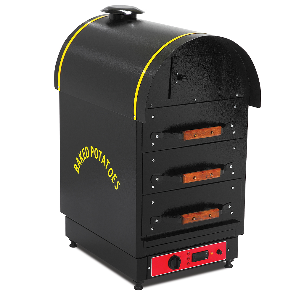 Cuptor profesional electric pentru copt cartofi (kumpir), 3 sertare
