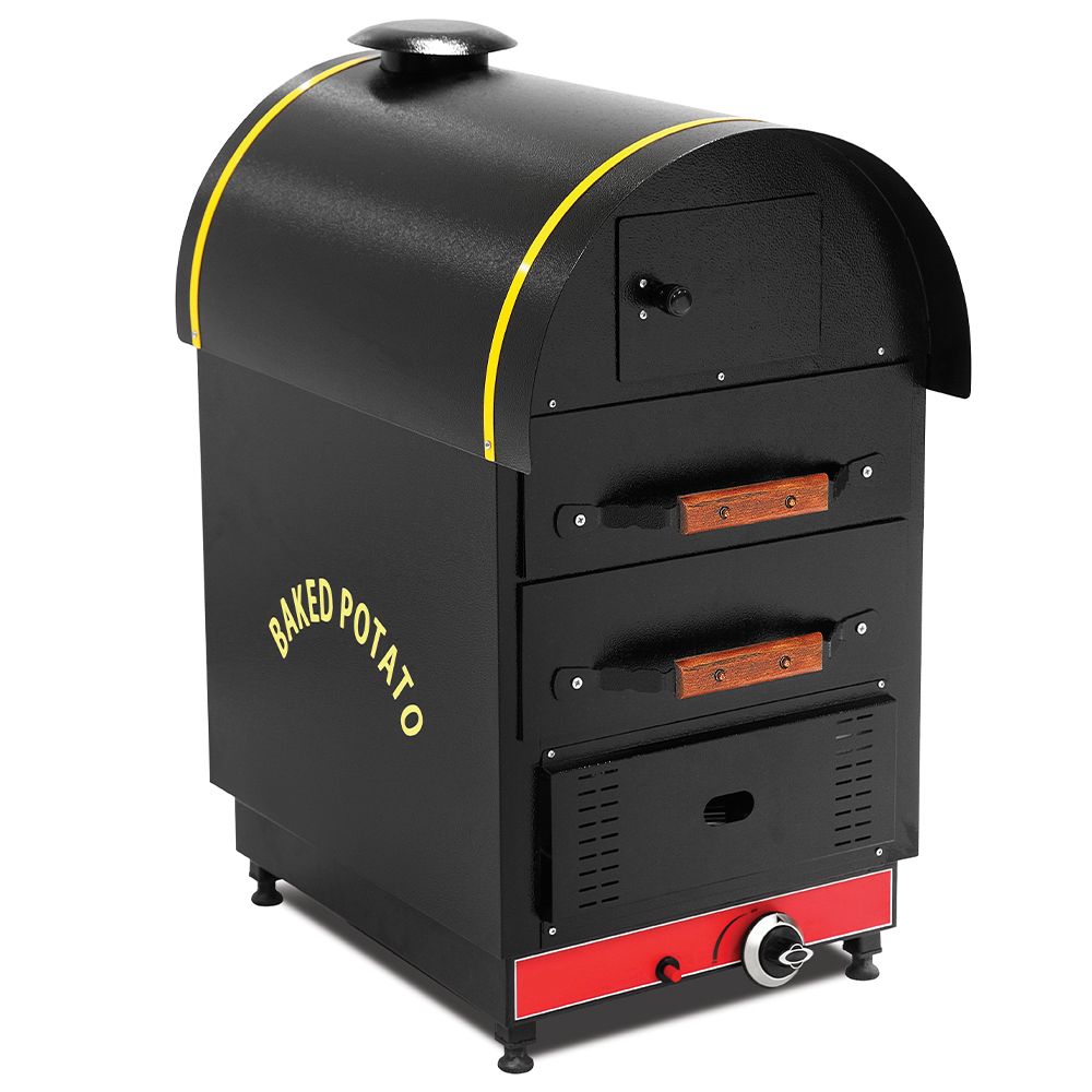 Cuptor profesional pe gaz pentru copt cartofi (kumpir), 2 sertare