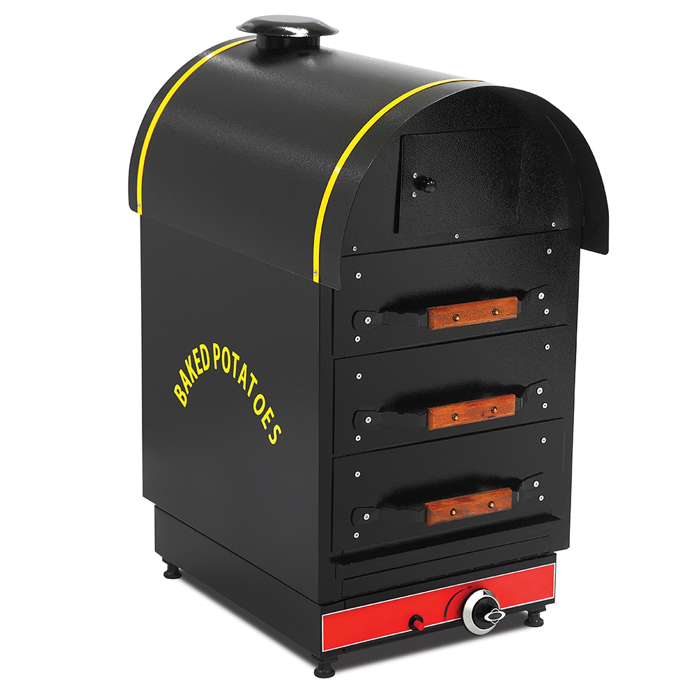 Cuptor profesional pe gaz pentru copt cartofi (kumpir), 3 sertare