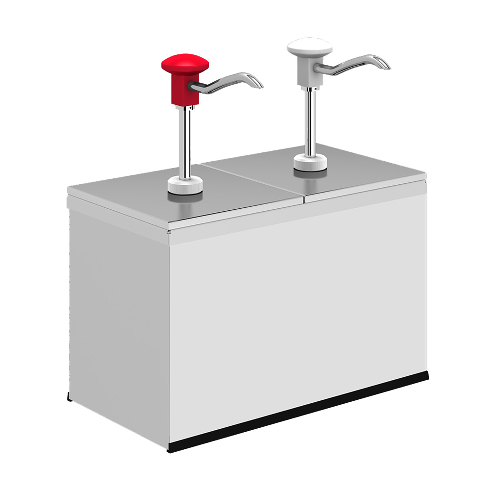 Dozator dublu, din inox ,cu pompa, pt ketchup/mustar/maioneza 6 lt