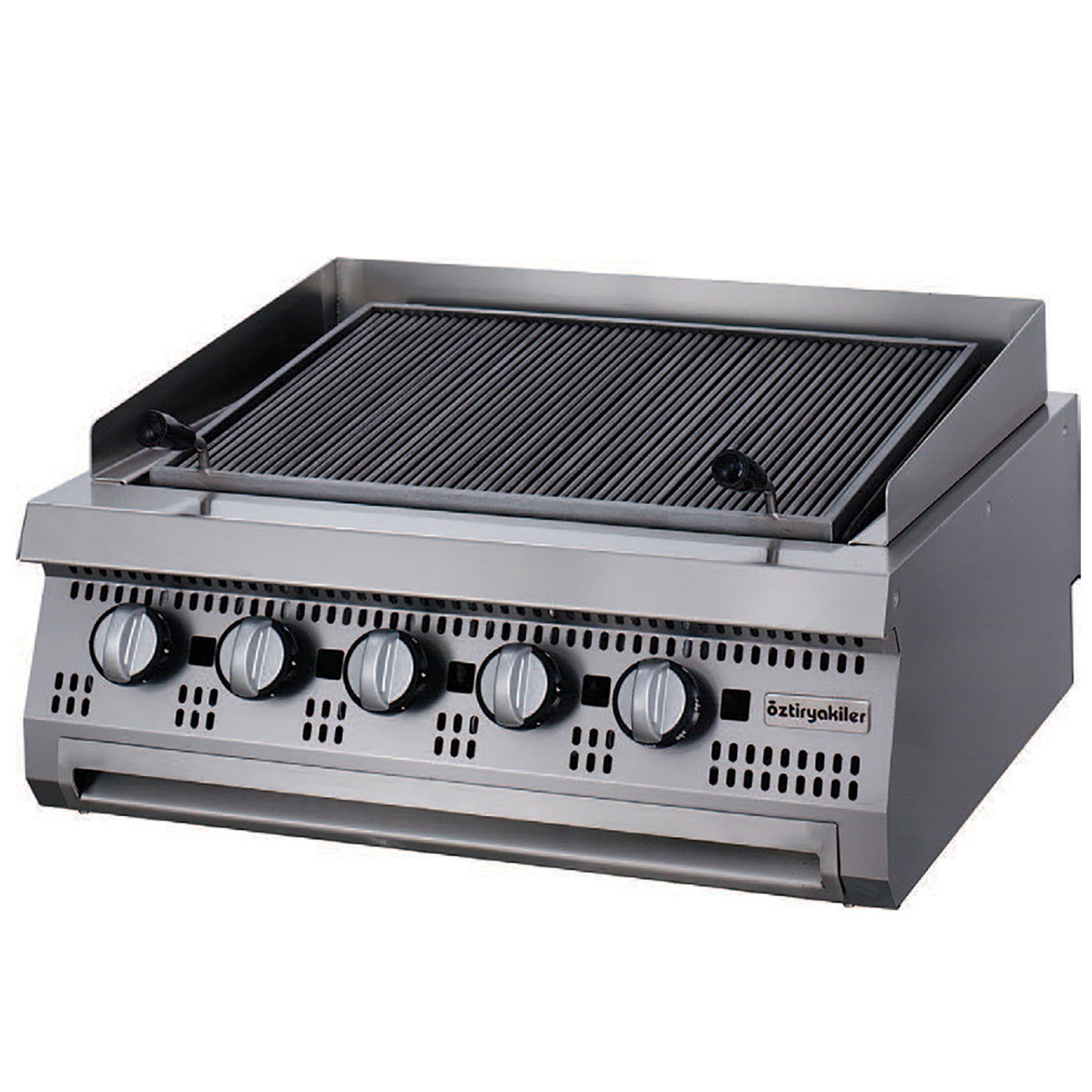 Grill pe gaz profesional OZTI, inox, cu tavita pentru abur, 80*90*28 cm