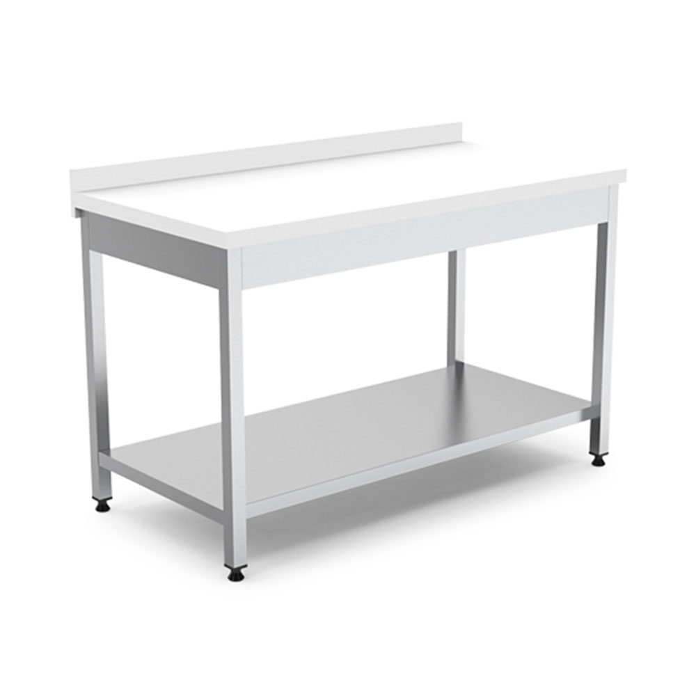 Masa de lucru inox cu blat din polietilena si polita inferioara 200*80*85