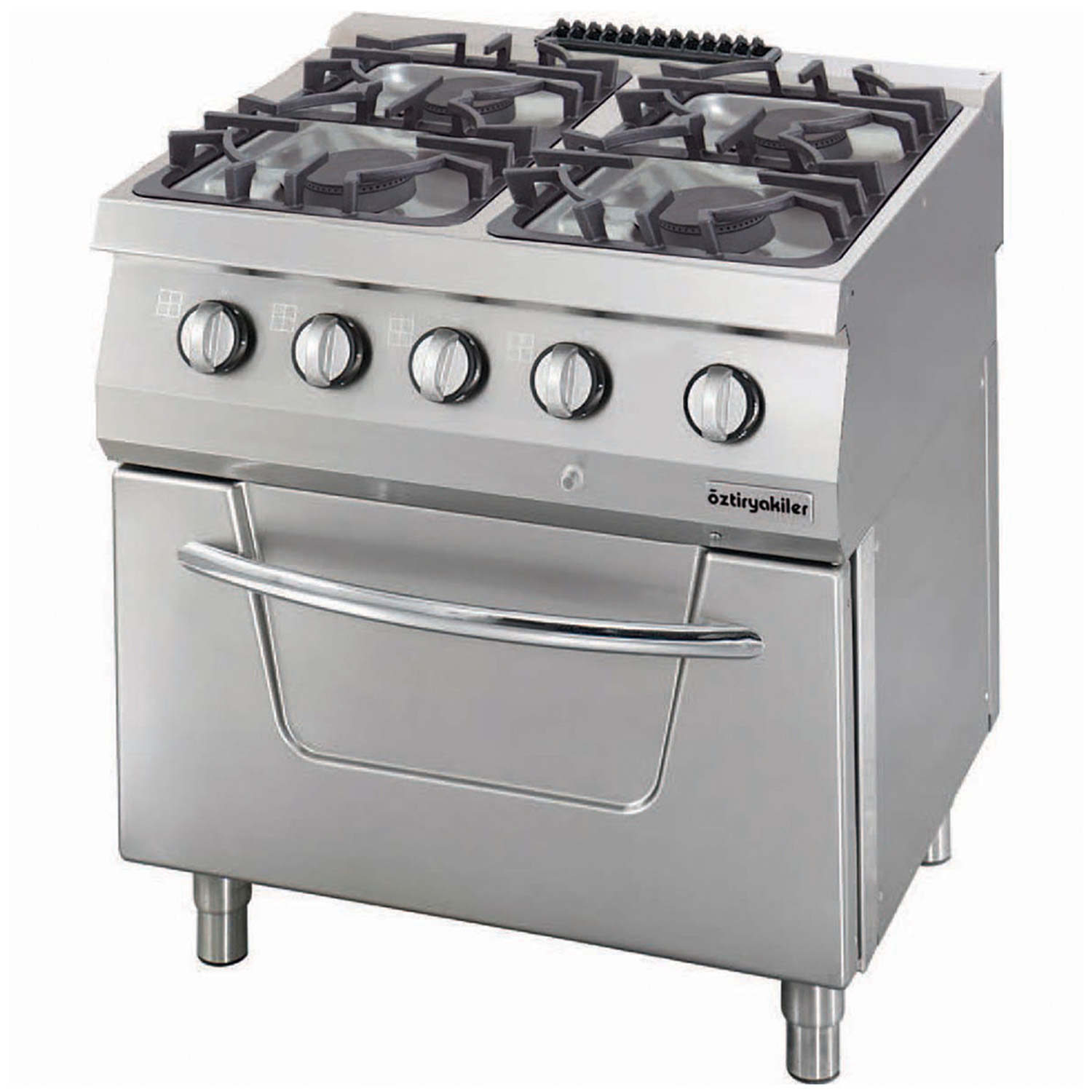 Masina de gatit pe gaz OZTI, inox, cu 4 arzatoare si cuptor electric, 80*70*85 cm