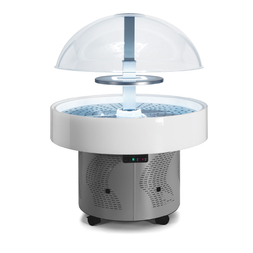 Salad bar, inox, 10 cuve, racire statica, 128*128*168 cm