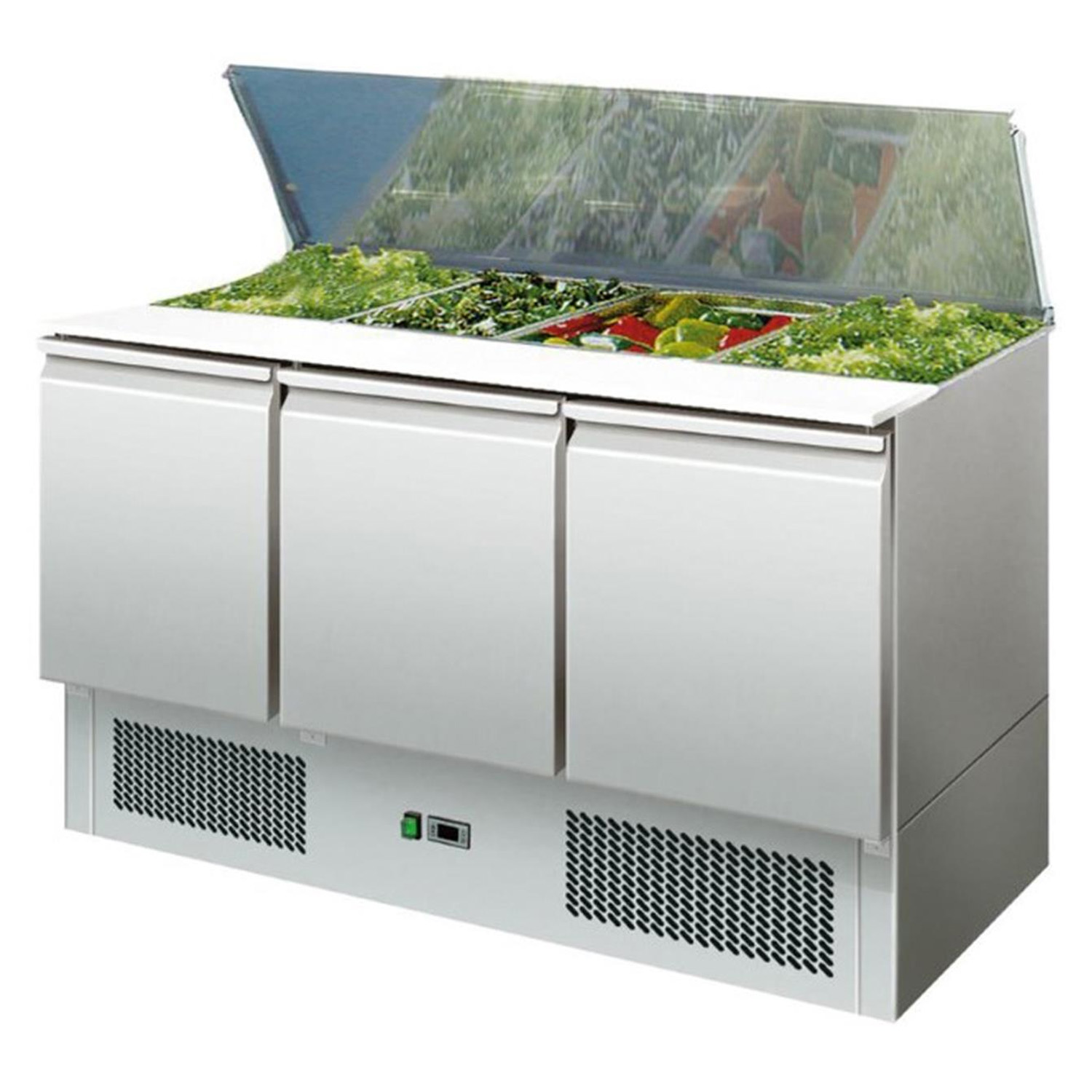 Salad bar, inox, racire statica, 368 lt, cu capac, 135*70*88 cm