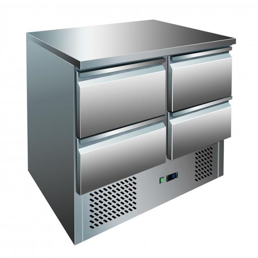 Masa rece, profesionala, inox, 4 sertare, 240 lt, 90*70*85 cm