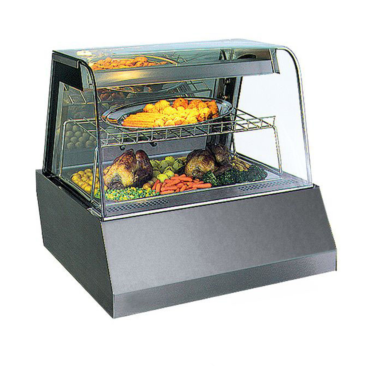 Vitrina calda, inox, 2 cuve GN, 75*77.5*58.5 cm