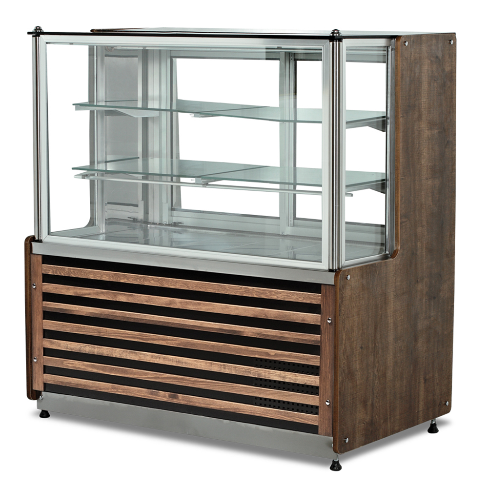 Vitrina frigorifica orizontala, pentru prajituri, geam drept, ventilata, 1,6 m