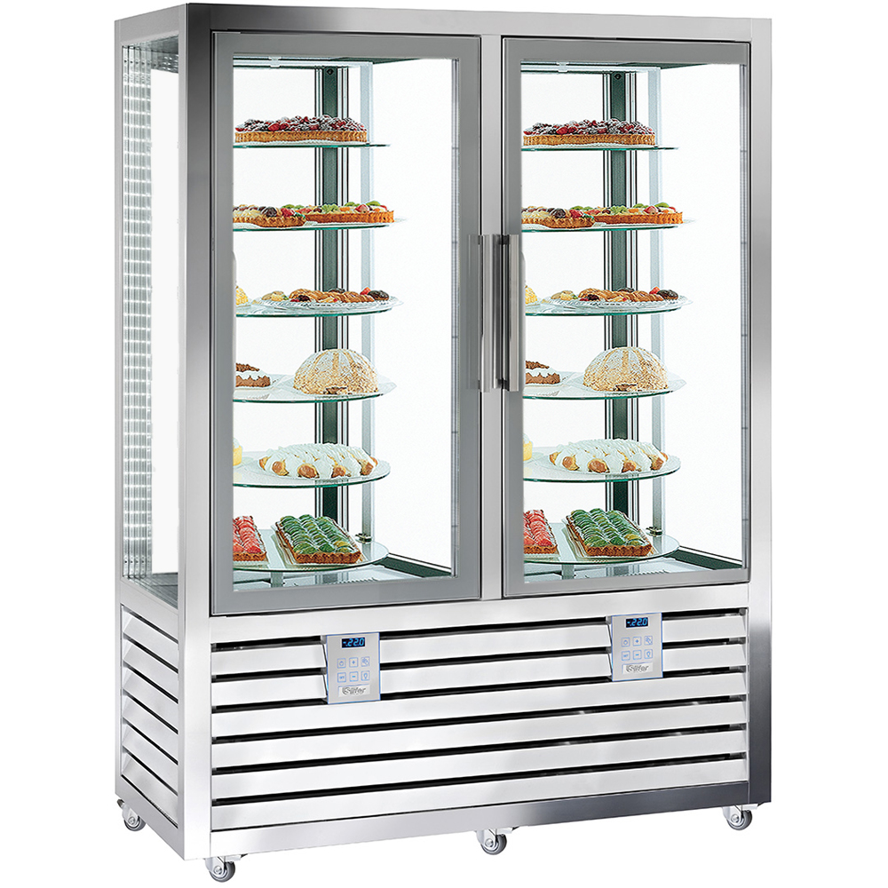 Vitrina frigorifica verticala dubla, pentru cofetarie, profesionala, 848 lt, 138*62*186 cm