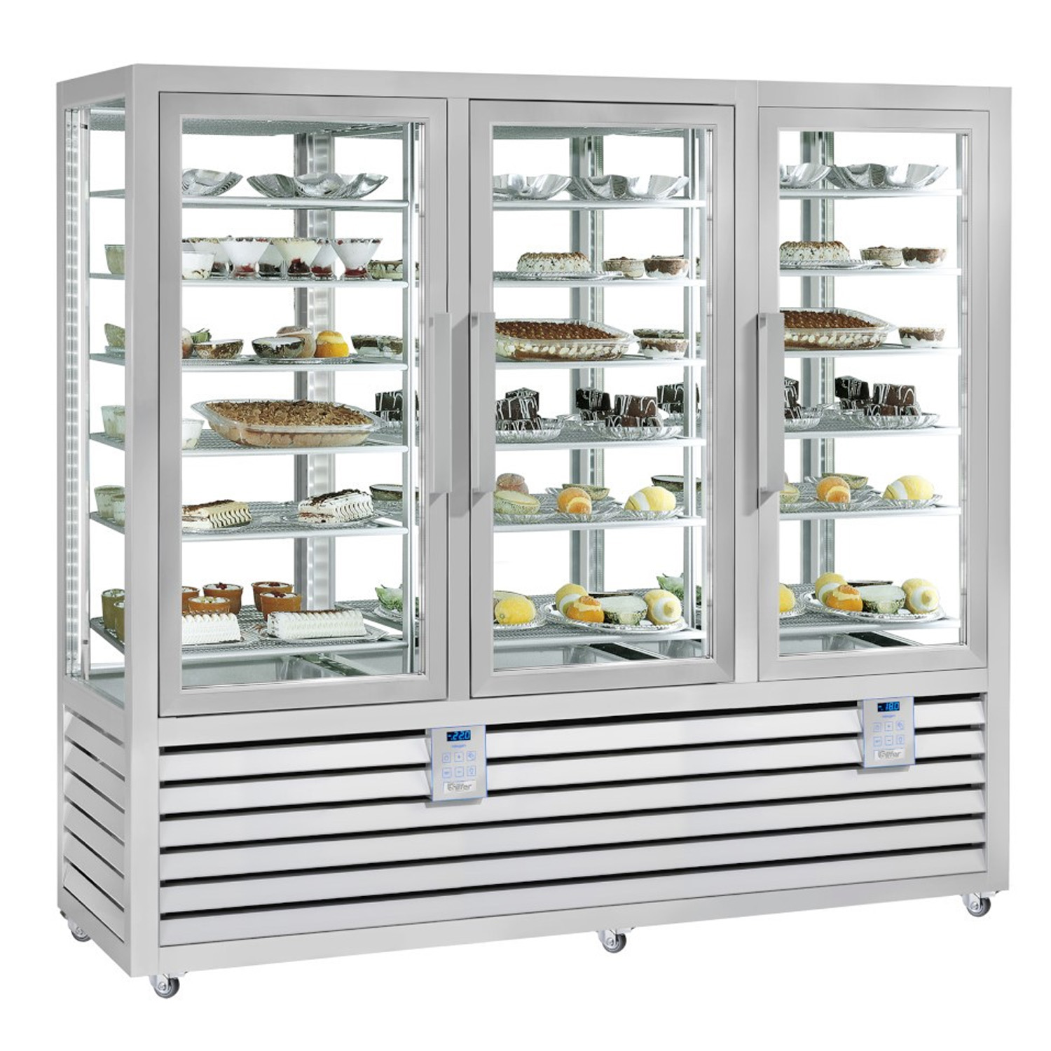 Vitrina congelare verticala, pentru cofetarie gelaterie, profesionala, 427+427+427 lt, 205*62*186 cm