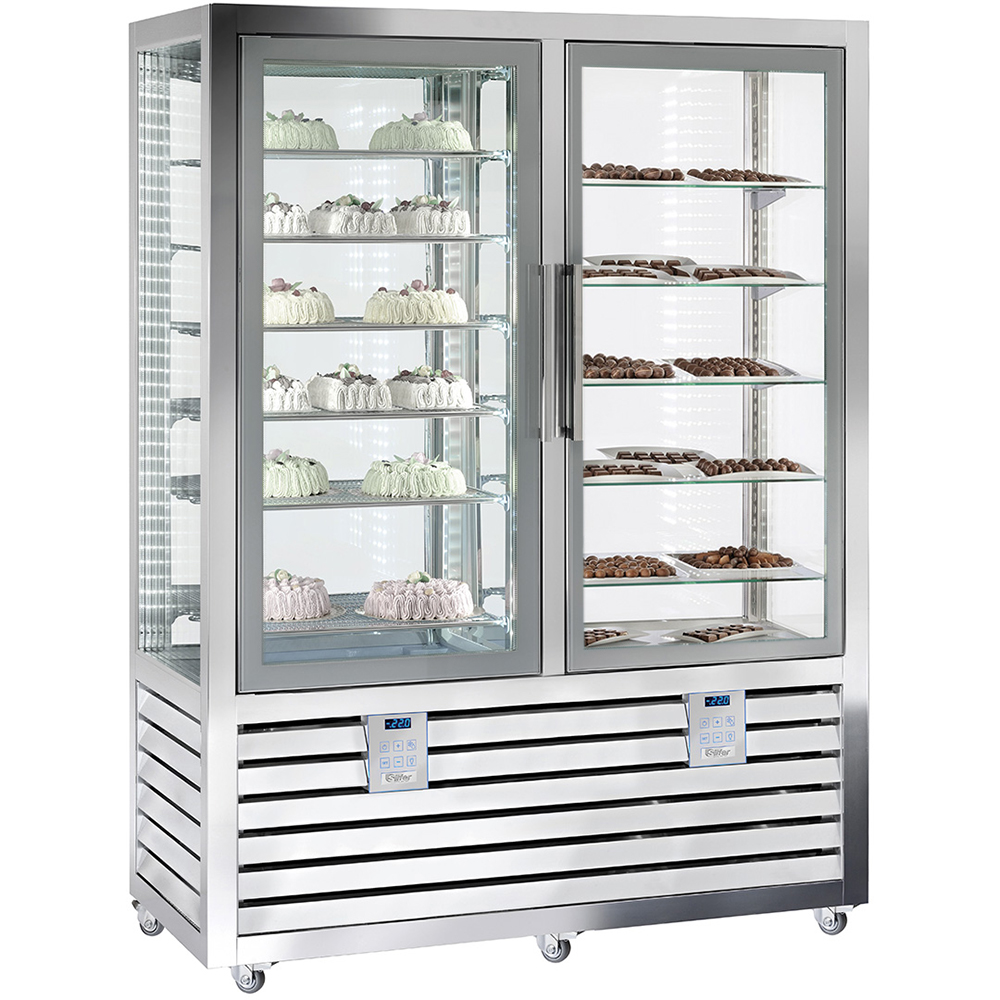 Vitrina congelare verticala, pentru cofetarie gelaterie, 848 lt, 138*62*186 cm