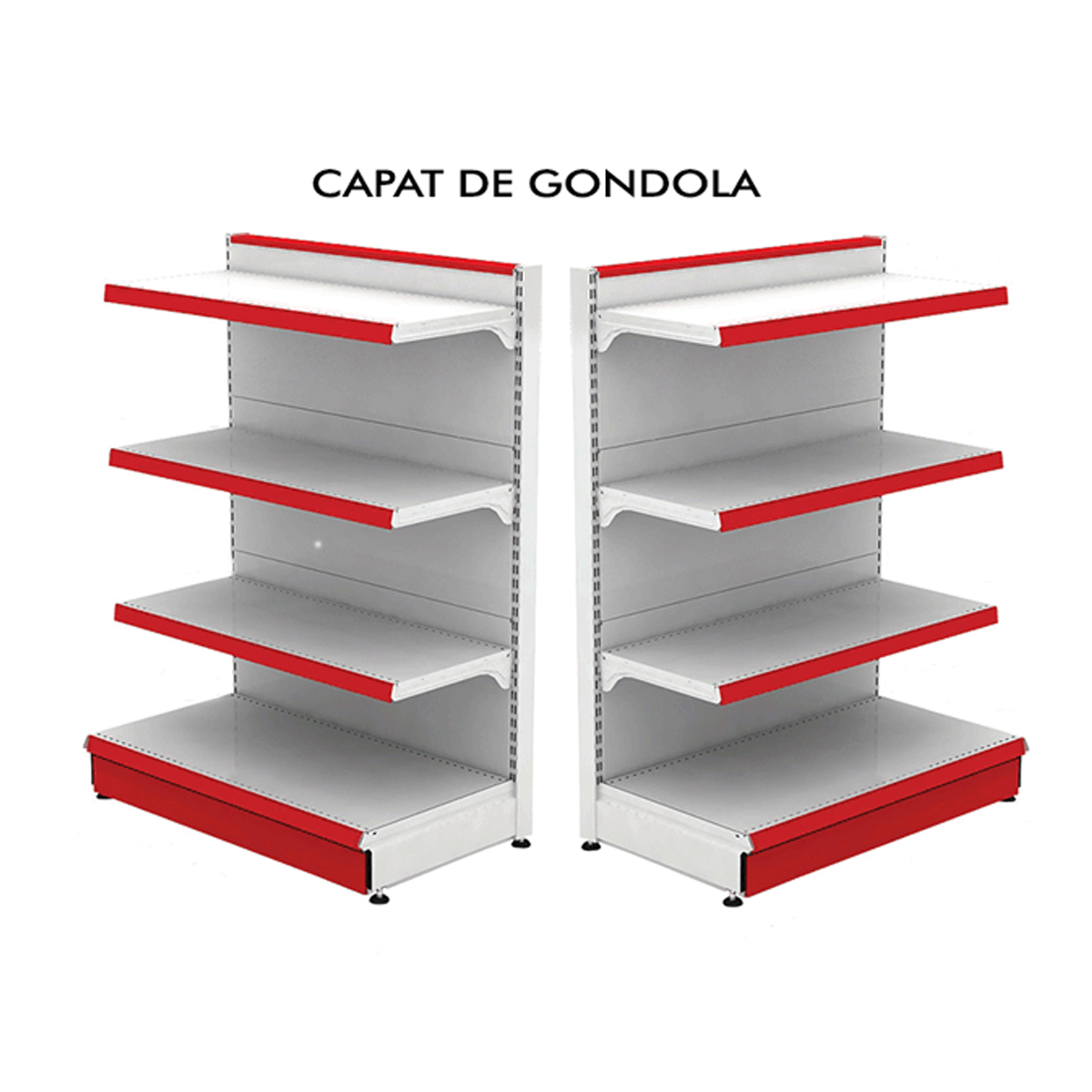 Raft metalic capat de gondola 100*140 baza 40 cm si 3 polite de 30 cm