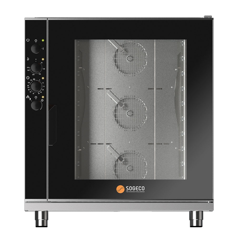 Cuptor profesional SOGECO by Gierre gastro electric cu convectie si abur, panou de control mecanic, 10 cuve