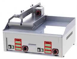 Contact grill electric dublu cu suprafata neteda cromata semi-automat