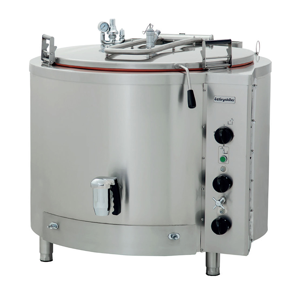 Marmita pe gaz, profesionala, OZTI, inox, 500 lt, incalzire indirecta, 130*159*96 cm