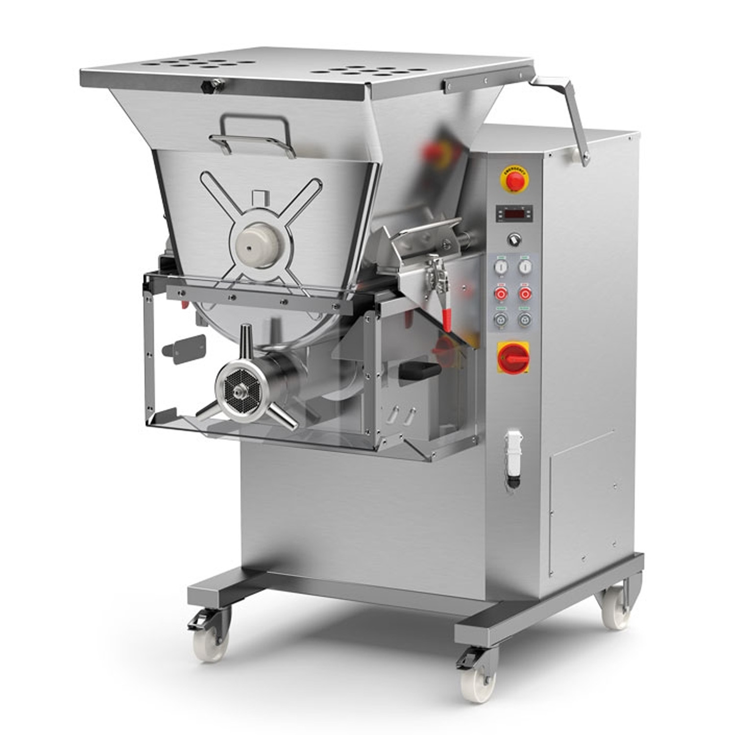 Masina pentru tocat carne, LA MINERVA, cu refrigerare, malaxor, 1500 kg/h, 75*116*130 cm