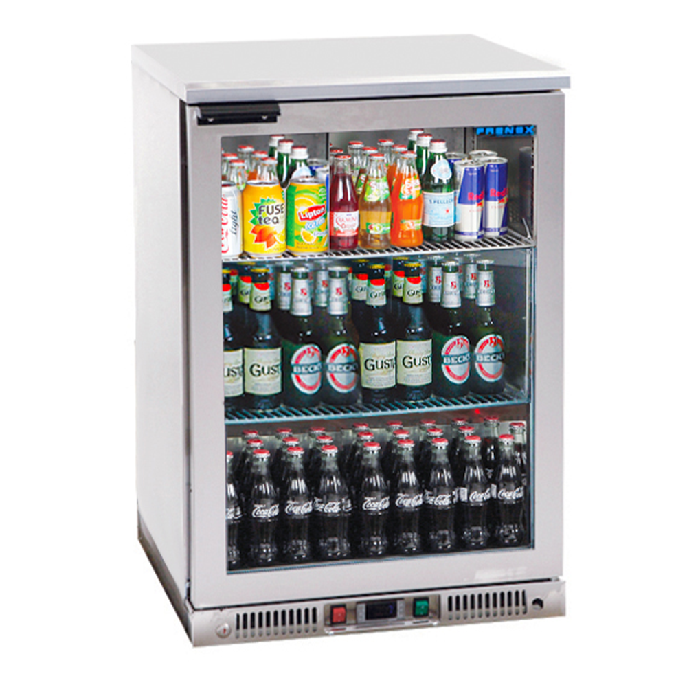 Frigider inox pentru bar, FRENOX, cu 1 usa batanta din sticla, 110 lt