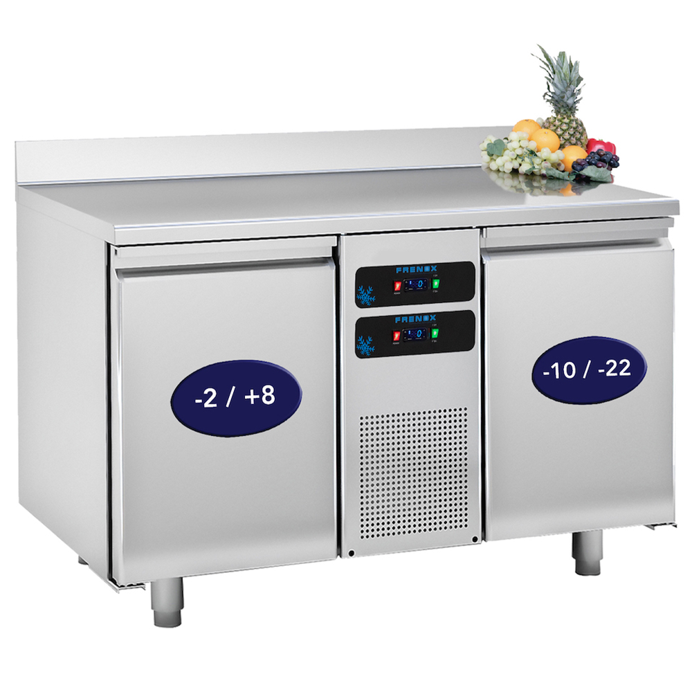 Masa rece/congelare FRENOX cu 2 usi, profesionala, inox, 281 lt, 130*70*85 cm