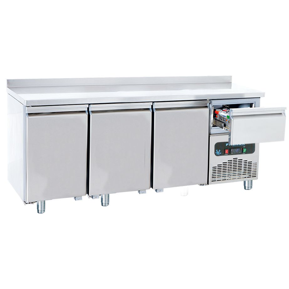 Masa rece FRENOX, profesionala, inox, 3 usi, 1 sertar, 474 lt, 187*70*85 cm