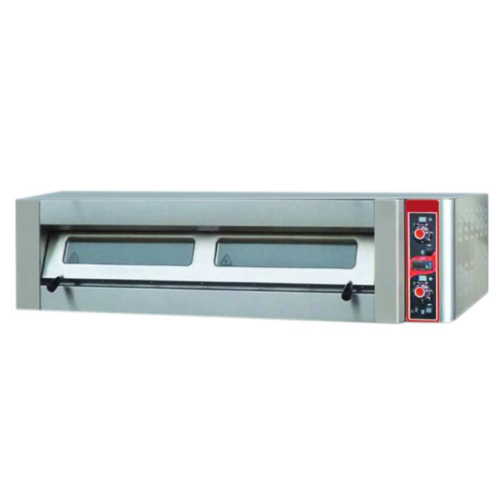 Cuptor profesional pentru pizza si patiserie, electric, inox, , cu samota, 1 vatra, 4 tavi 40*60 cm, 160*115*48 cm