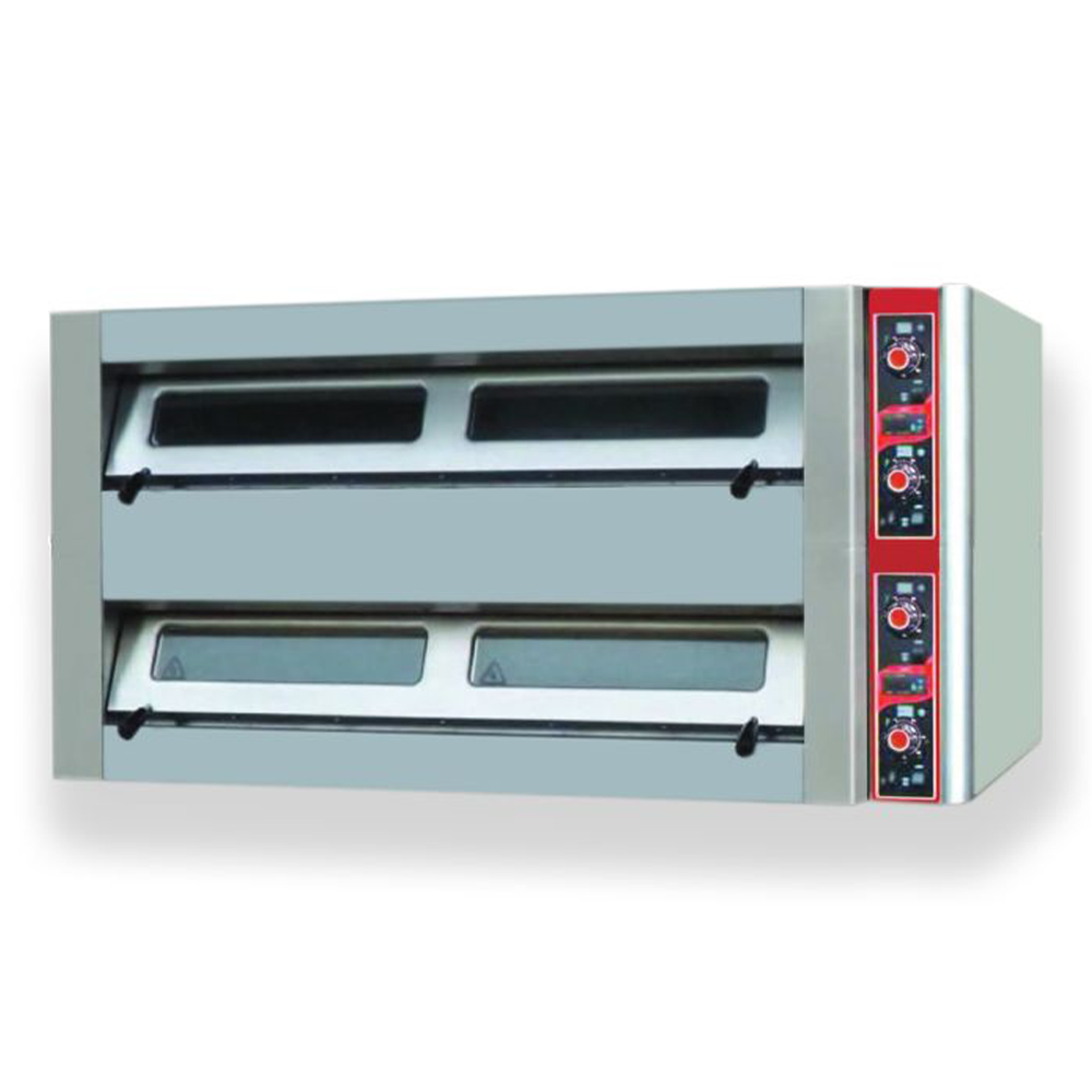 Cuptor profesional pentru pizza si patiserie, electric, inox, cu samota, 2 vetre x 4 tavi 40*60 cm, 160*115*96 cm