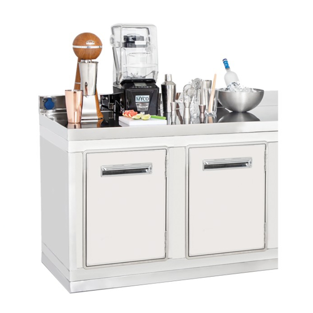 Masa de lucru neutra din inox cu 2 usi FRENOX pentru bar