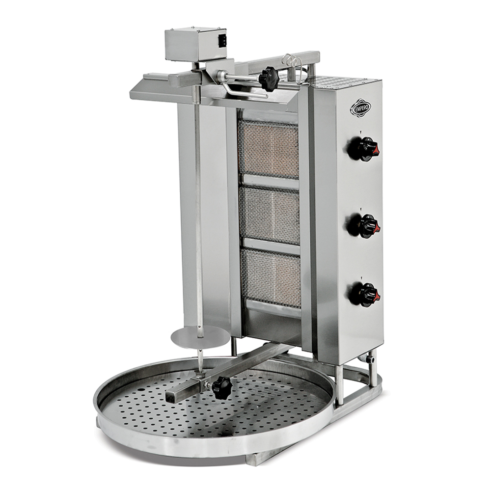Aparat shaorma kebab pe gaz cu 3 arzatoare