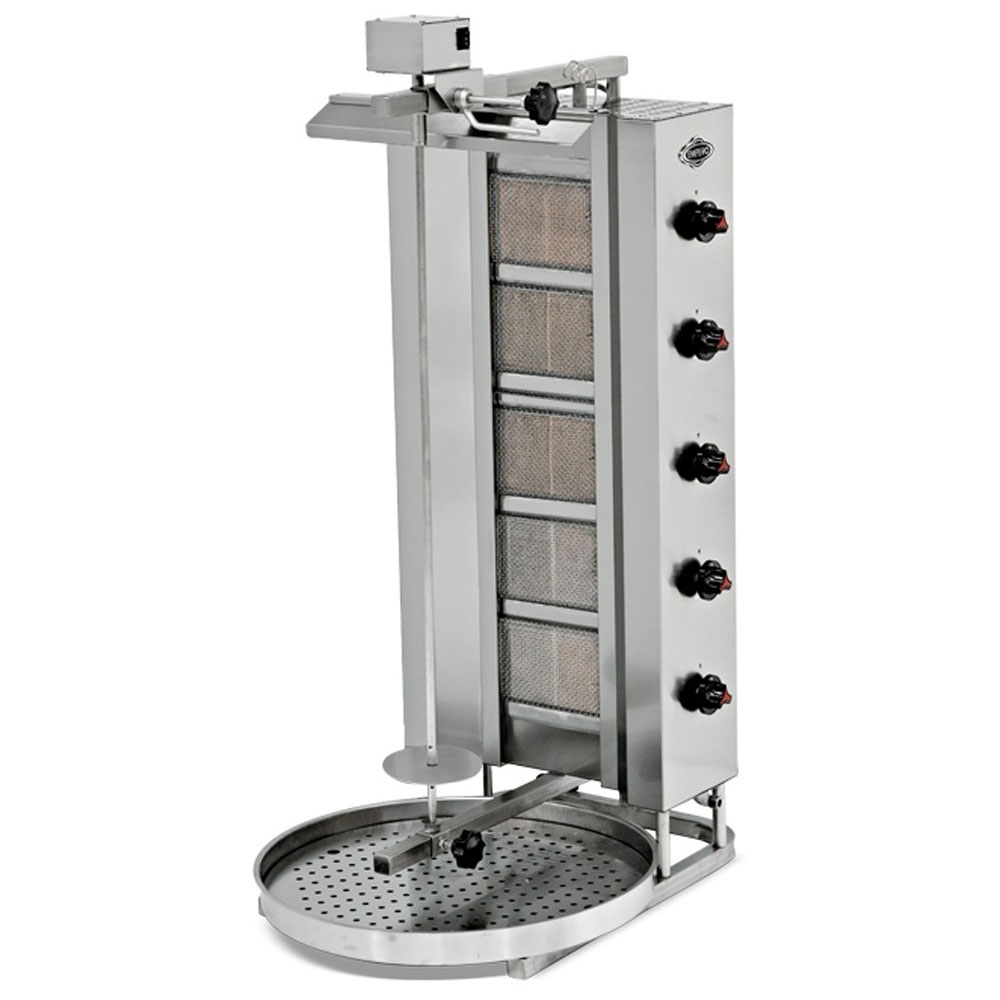 Aparat shaorma kebab pe gaz cu 5 arzatoare