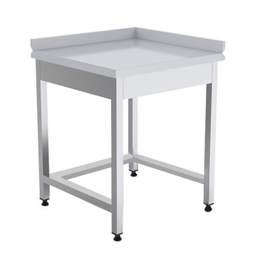 Masa de lucru inox coltar rebord stanga 60*60*85
