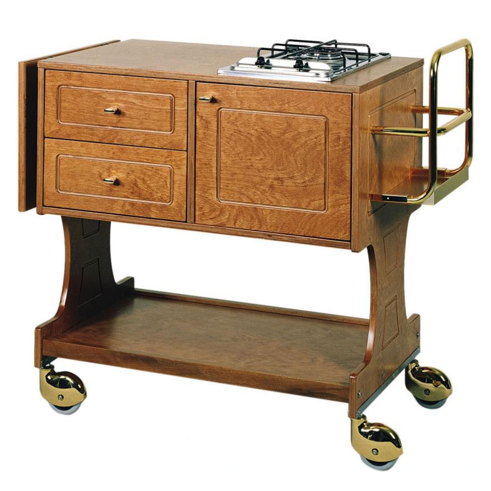 Carucior pentru flambat cu 1 arzator si 2 plite