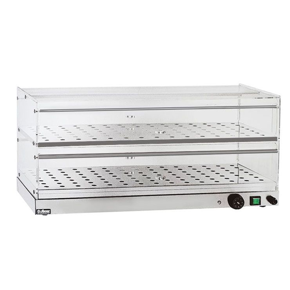 Vitrina calda de banc, inox, cu 2 polite, 50*35*40 cm