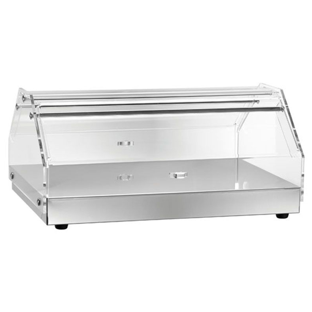 Vitrina neutra de banc, inox, cu 1 polita, 85*35*25 cm