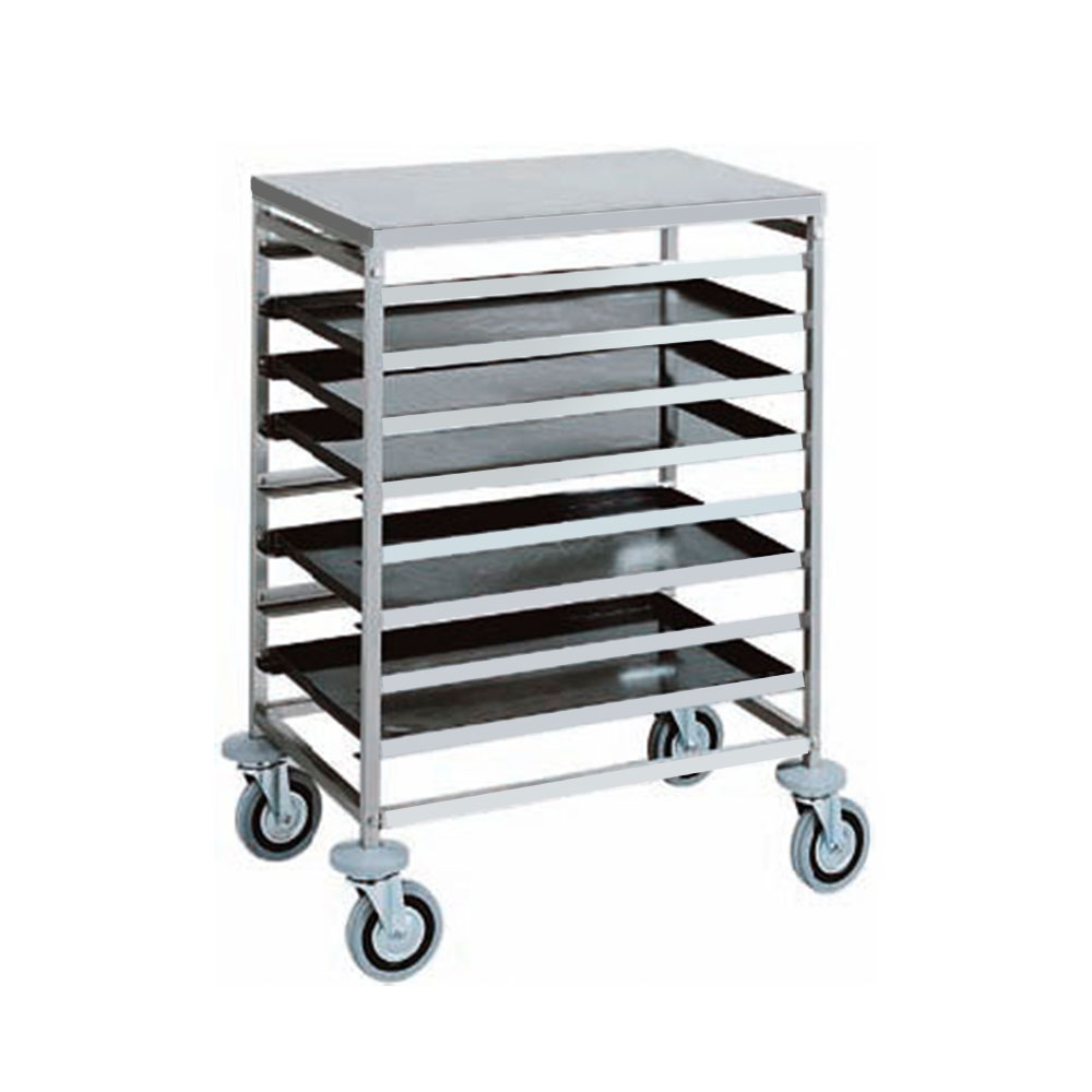 Carucior inox pentru tavi patiserie