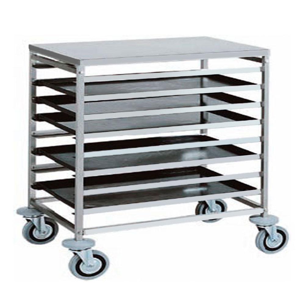 Carucior inox pentru tavi patiserie