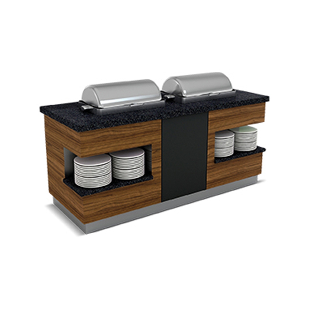 Bufet cald SANTA FE cu 2 chafing dish si 2 polite interioare 180 cm