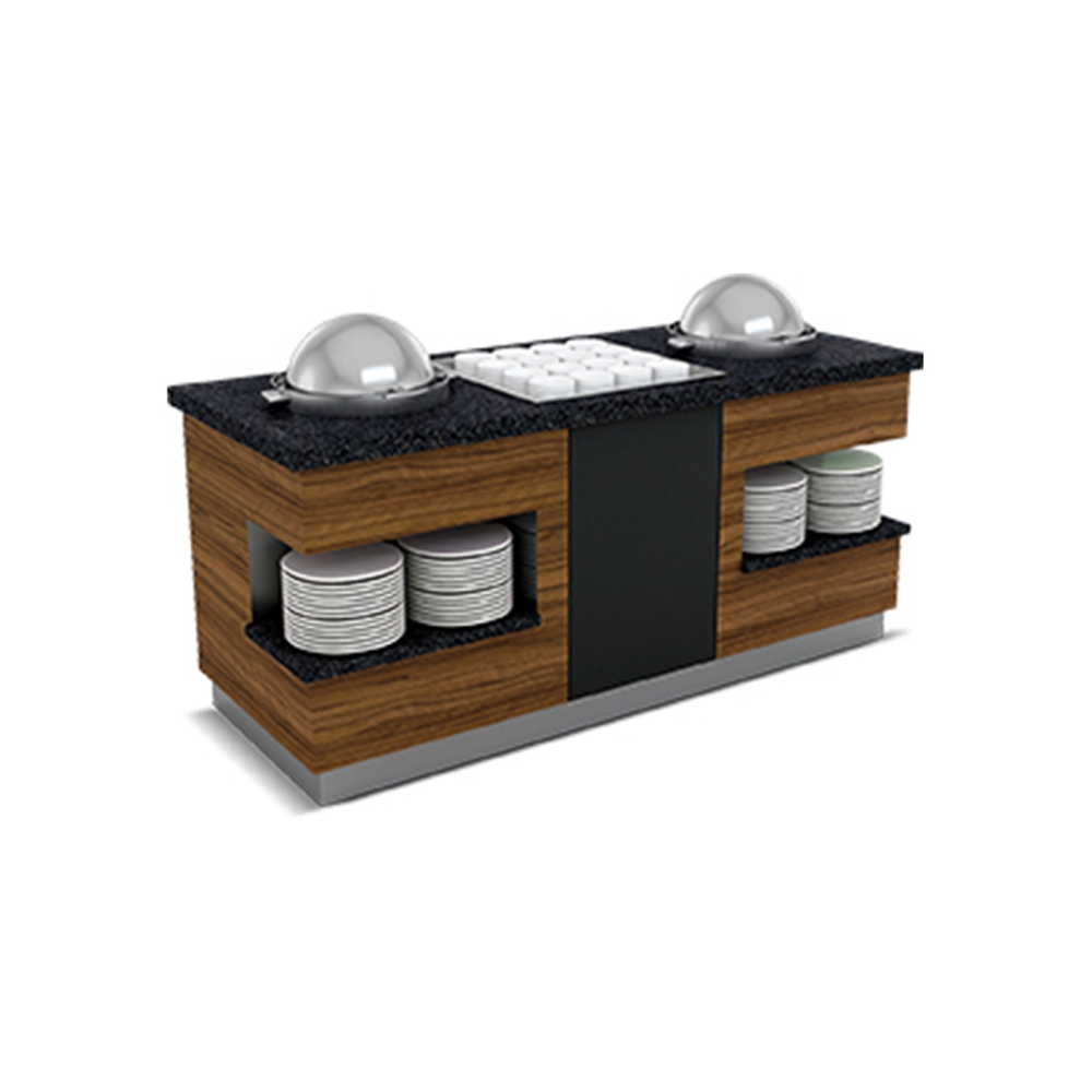 Bufet SANTA FE pentru supe / ciorbe cu 1 chafing dish si 2 polite interioare 140 cm