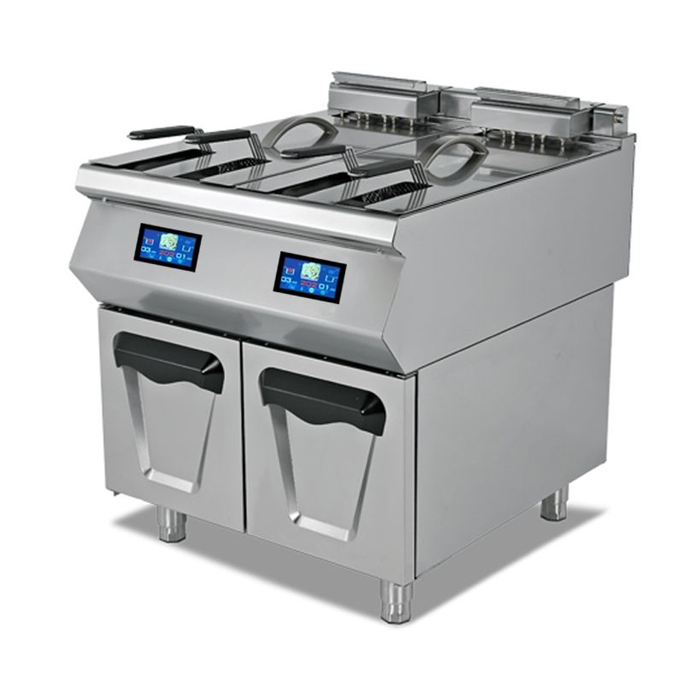 Friteuza electrica profesionala, inox, cu 2 cuve, 25+25 lt