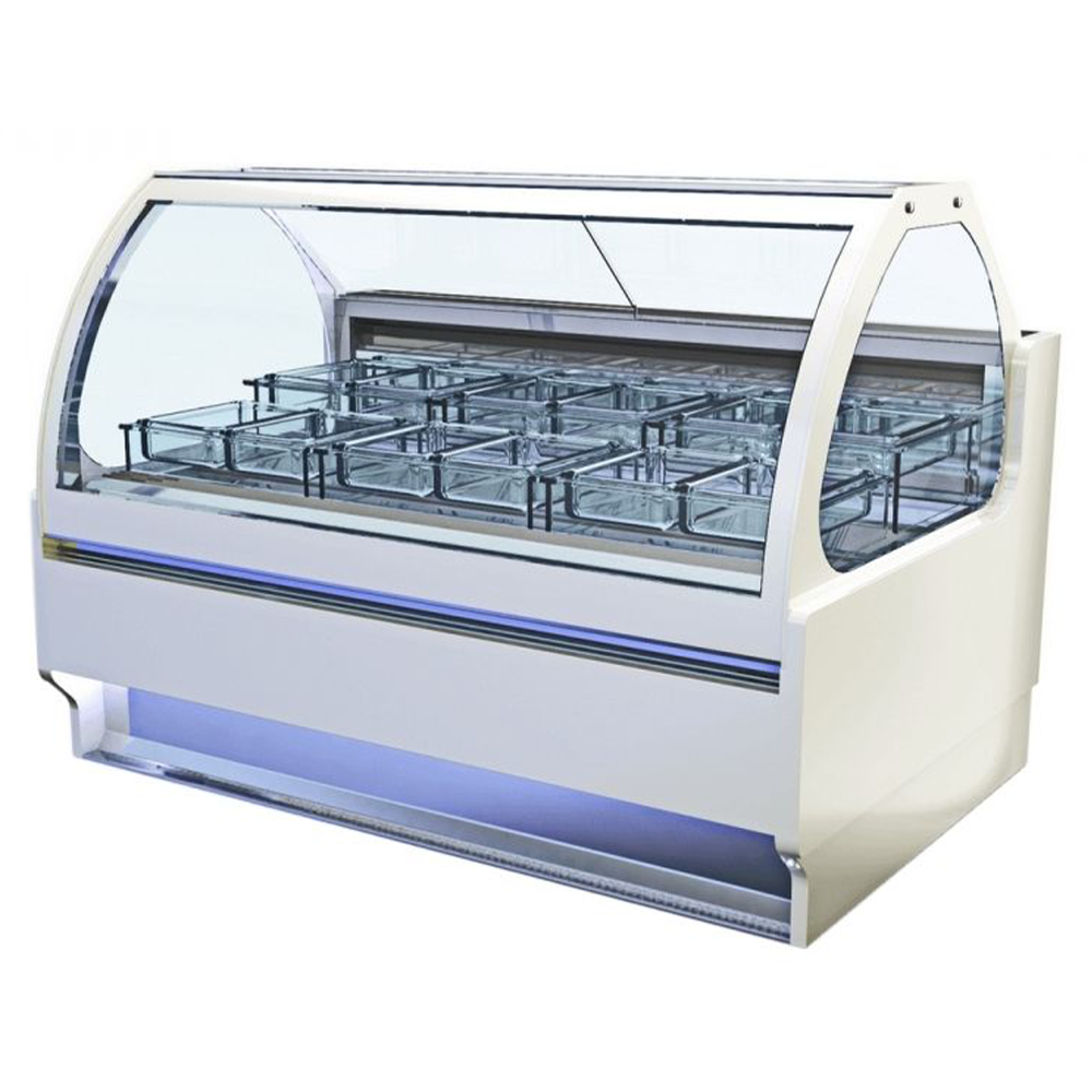 Vitrina frigorifica pentru inghetata cu 12 cuve - 1.25 m