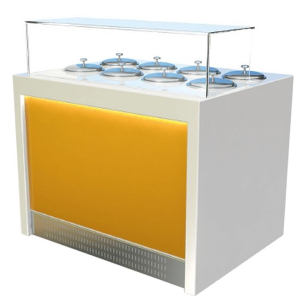 Vitrina frigorifica pentru inghetata cu 6 cuve - 0.91 m