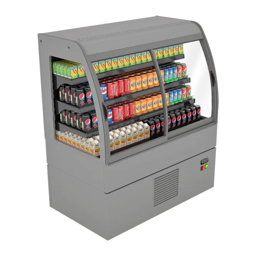 Vitrina frigorifica self-service produse snack si bauturi 100 cm - motor interior  + perdea de noapte