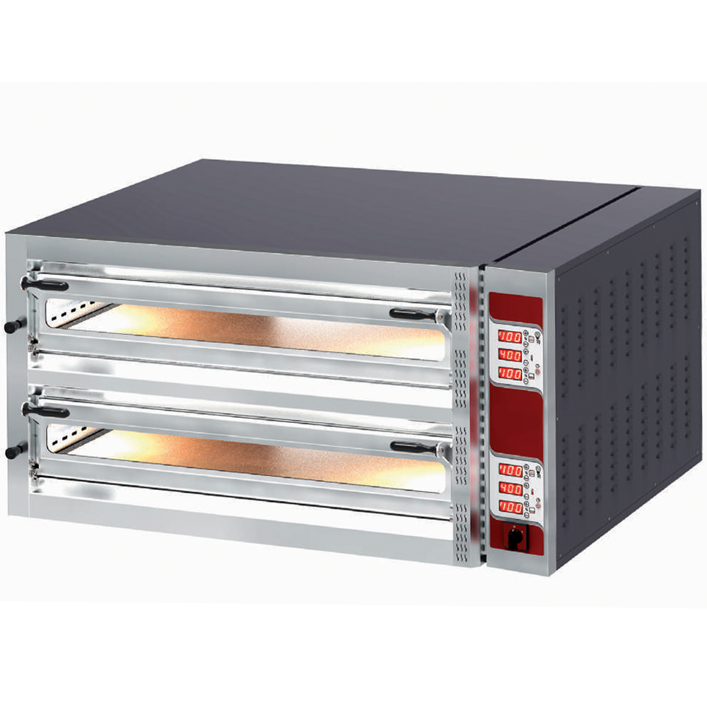 Cuptor profesional pizza electric cu panou de control electronic programabil 9+9 pizza / 35 cm