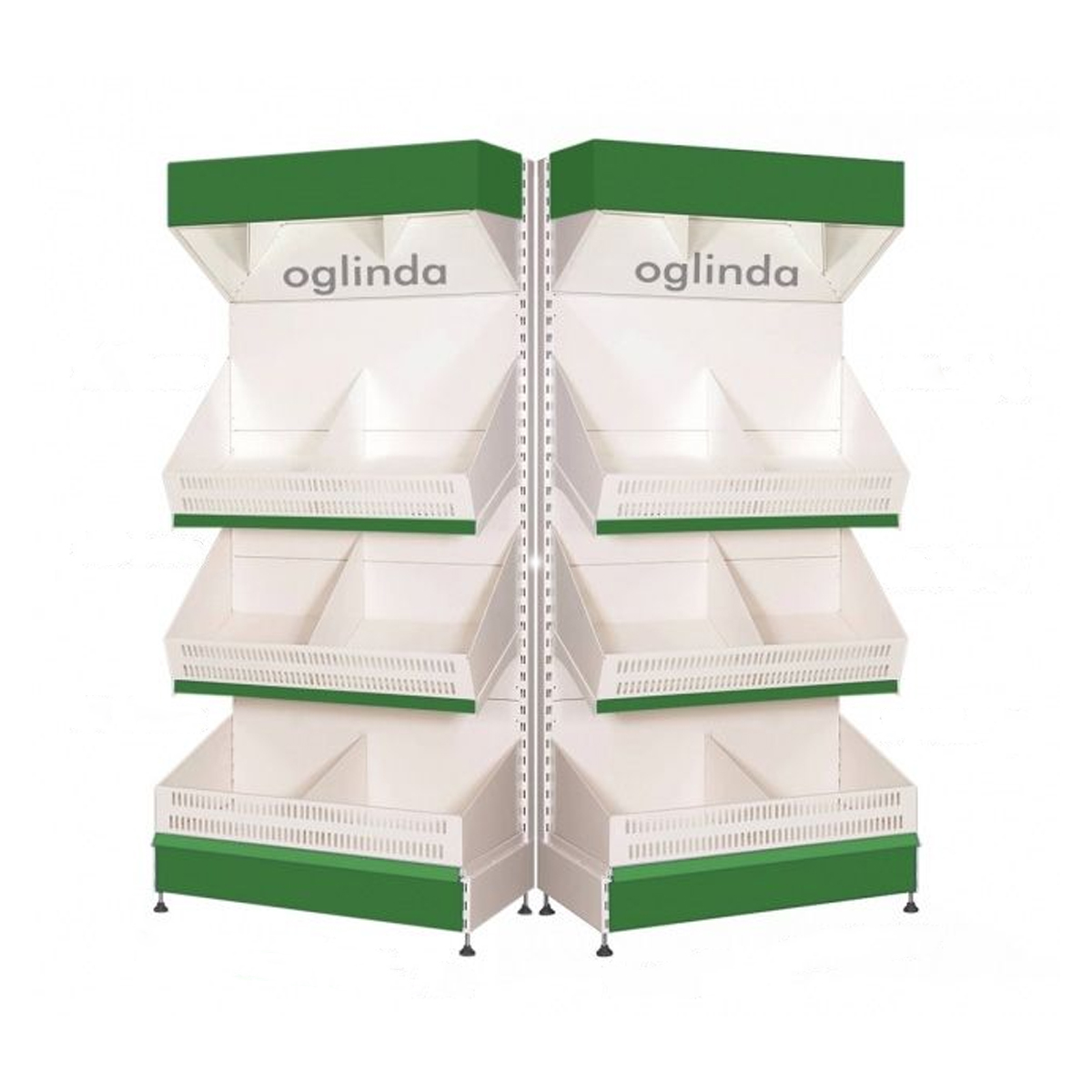 Raft metalic legume fructe 70*220h cm baza 50 cm 2 polite si pazie oglinda