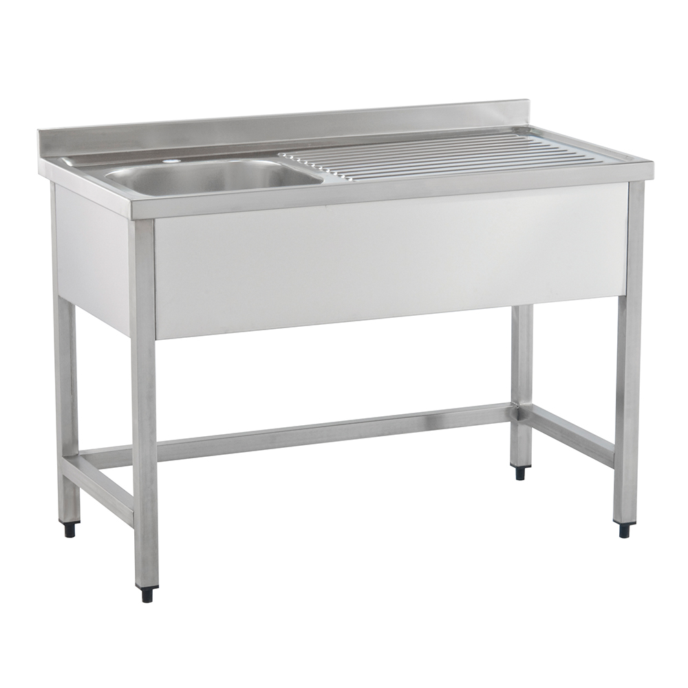 Spalator cu 1 cuva pe partea stanga si picurator, inox, 160*70*85 cm