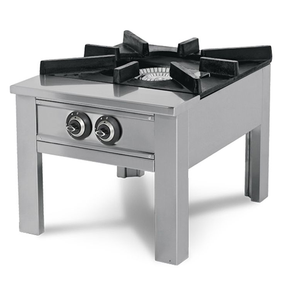 Aragaz de podea profesional, inox, 1 arzator central, 27,24 kW, 60*80*50 cm