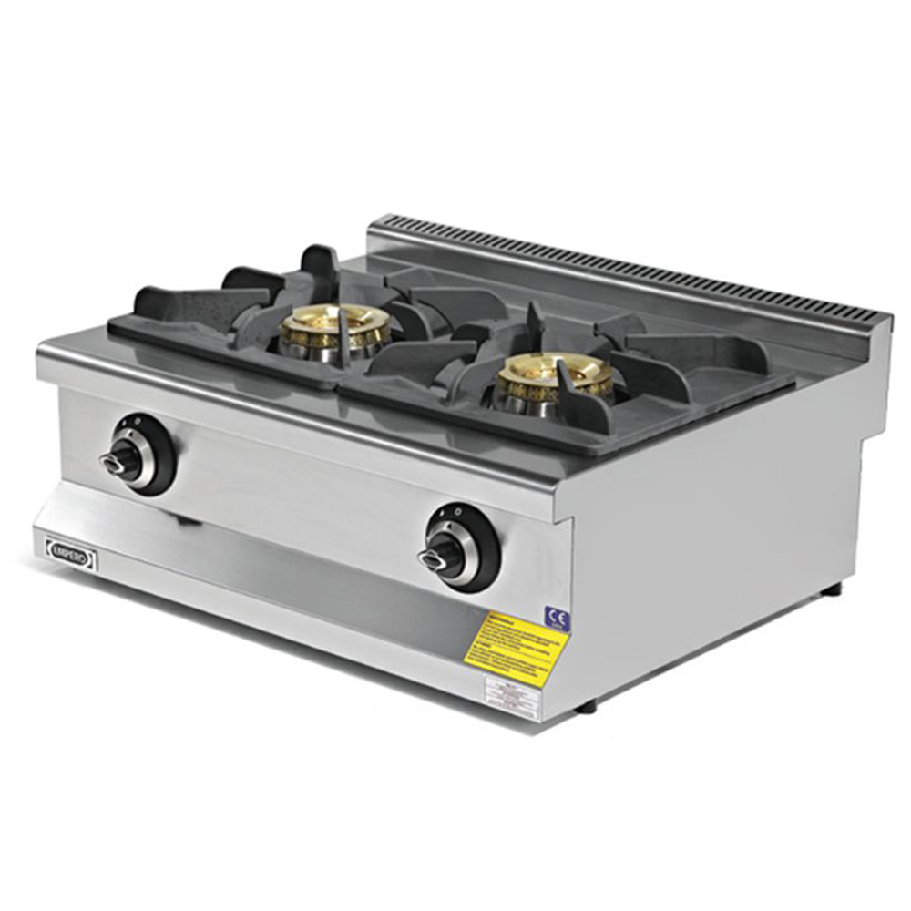 Masina de gatit pe gaz, inox, cu 2 arzatoare, 80*63*28 cm